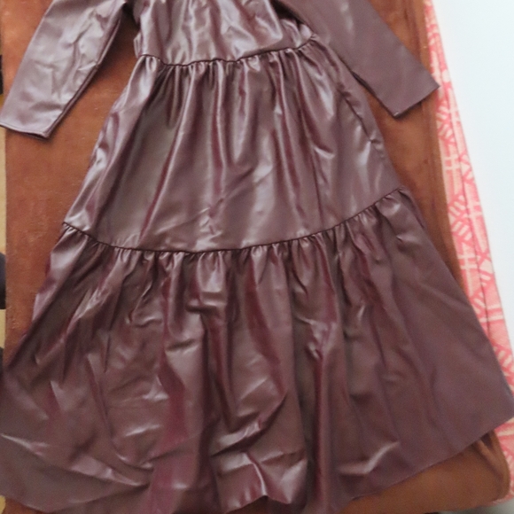 never a wallflower faux leather pleated dress Small (no tags) - Picture 2 of 4